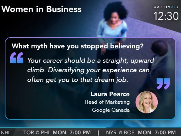 Women in Business event discussing career myths featuring Laura Pearce, Head of Marketing at Google Canada.