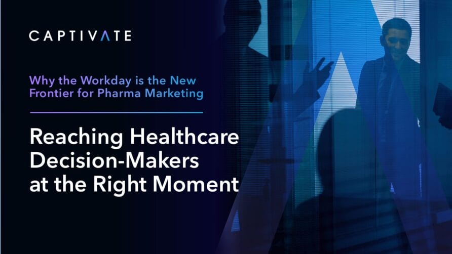 Silhouettes of people discussing healthcare marketing strategies for engaging decision-makers effectively.