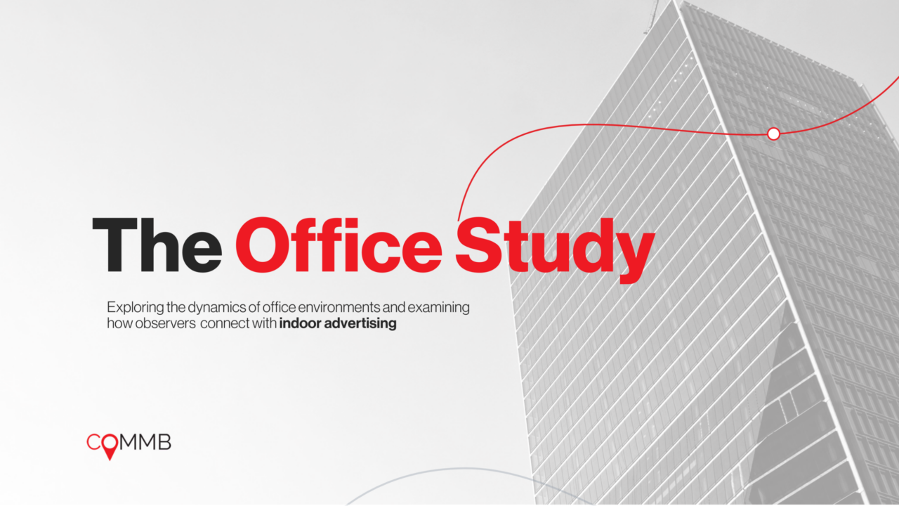 The Office Study text over a grayscale image of a modern office building with red accents.