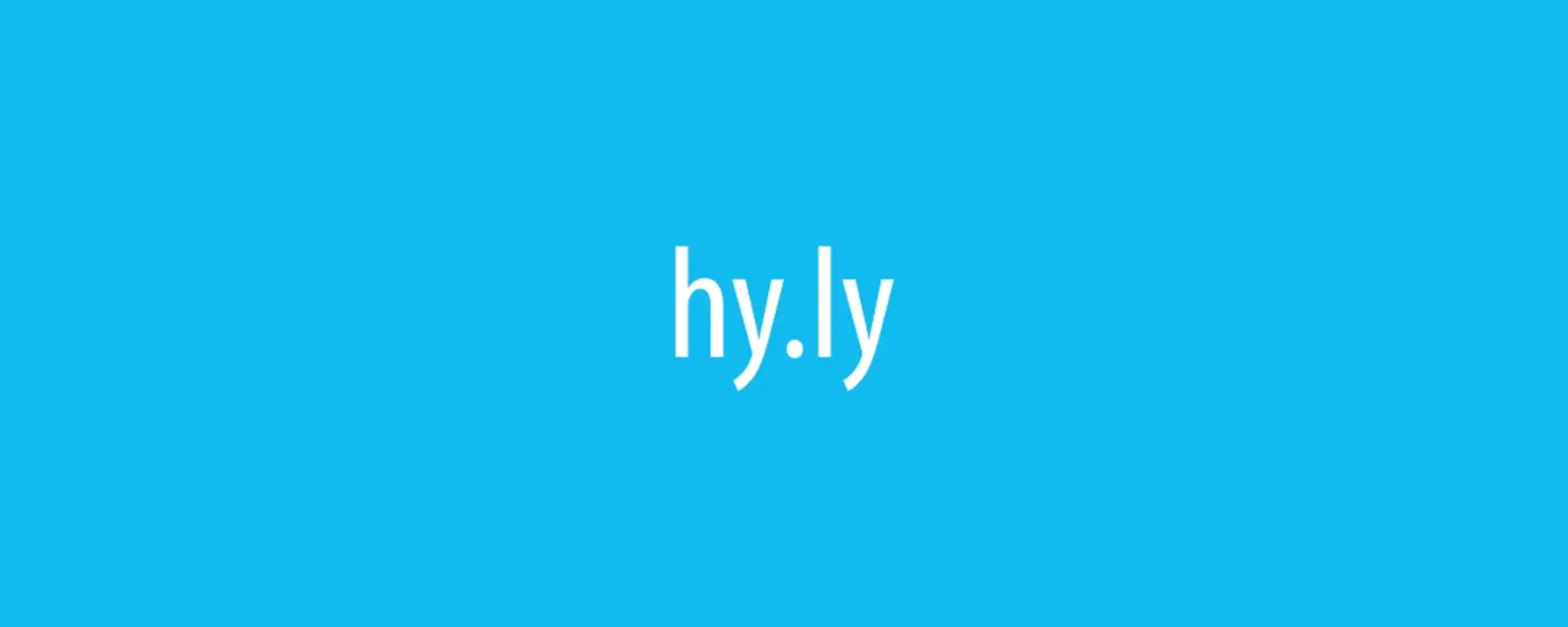 blue background with white text displaying "hy.ly"