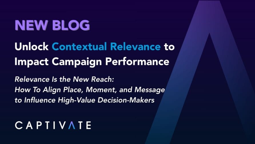 Blog post titled "Unlock Contextual Relevance to Impact Campaign Performance" by Captivate, related to marketing strategies.