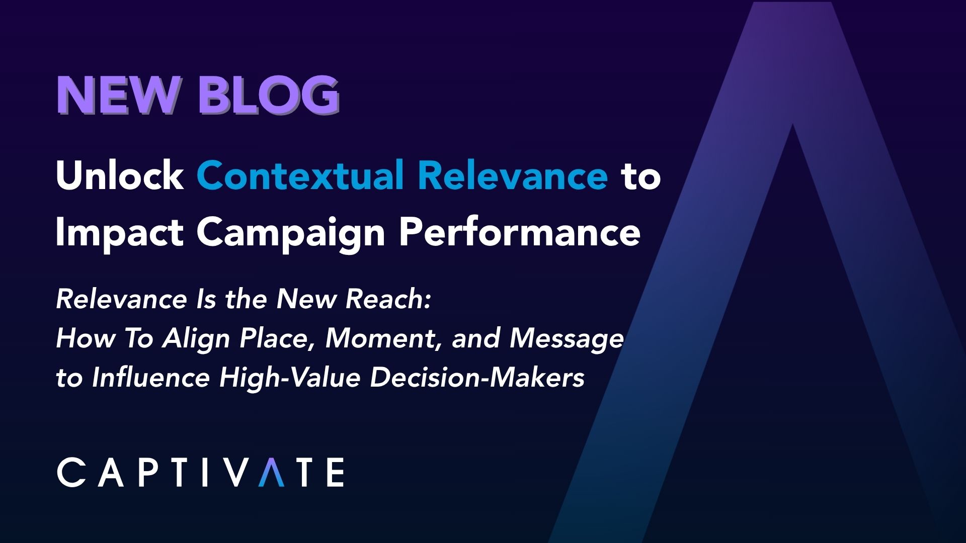 Blog post titled "Unlock Contextual Relevance to Impact Campaign Performance" by Captivate, related to marketing strategies.