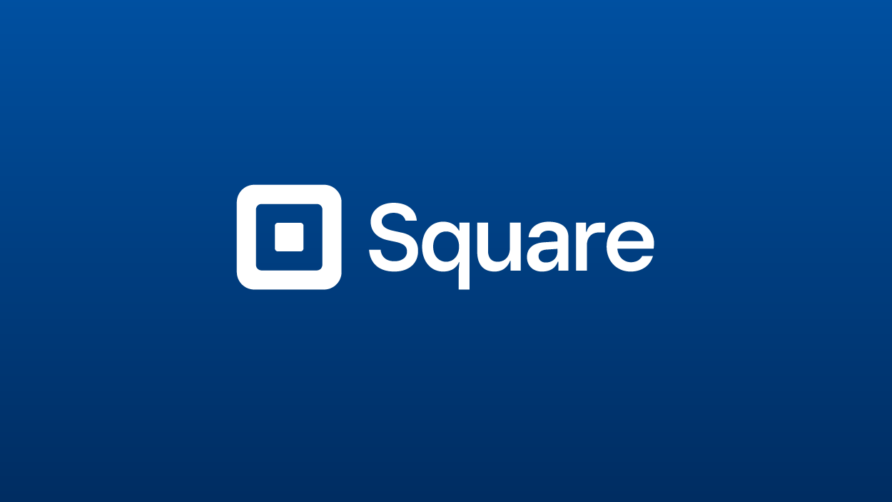 Square logo on a blue background.