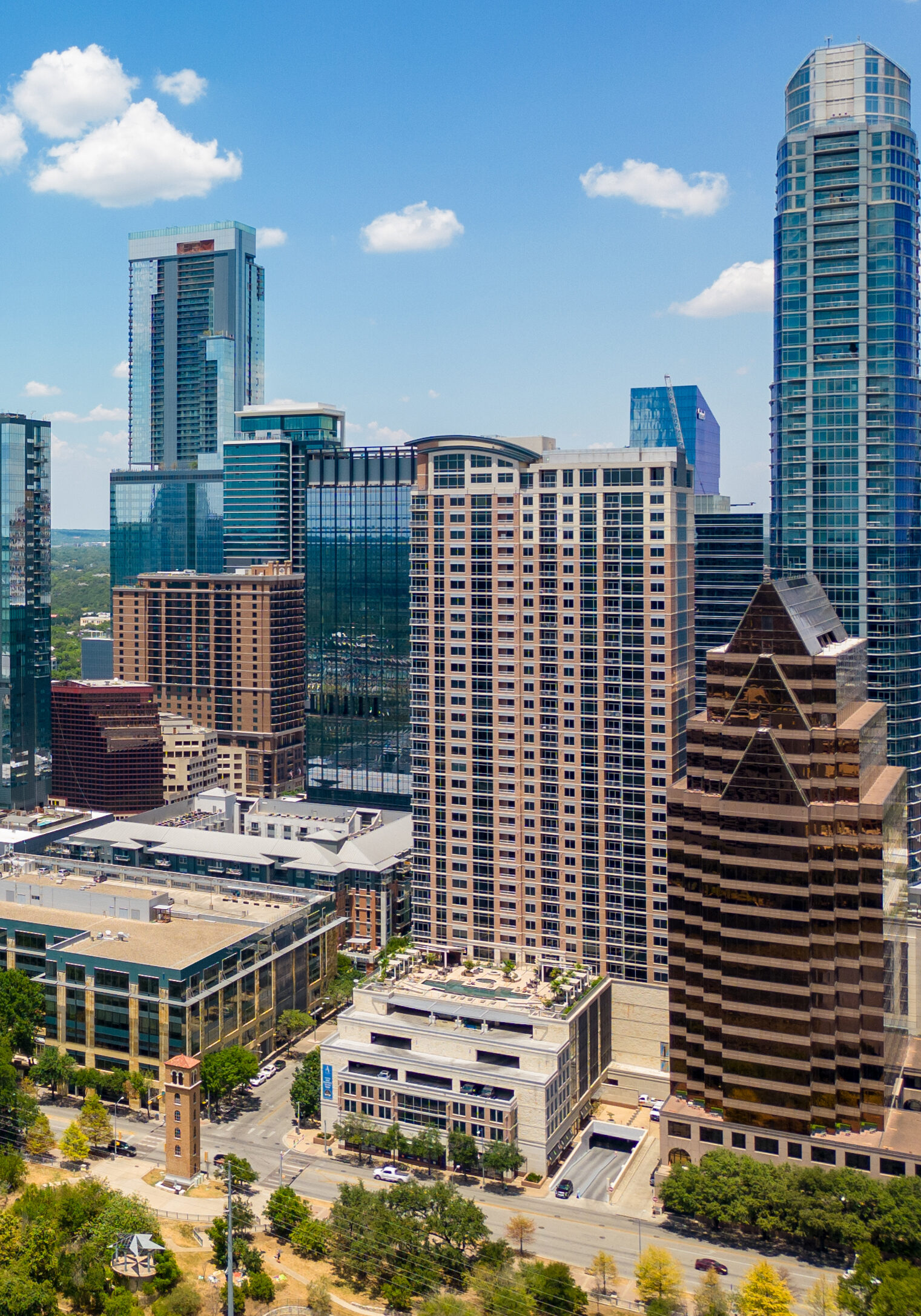 Aerial skyline Austin Texas USA